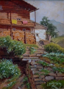 Alois TOTT 1870-1939 Garten mit Haus in Bergen - Bild 1 von 6