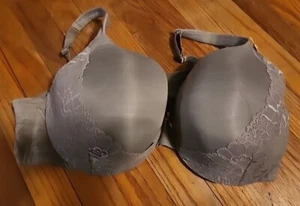 New Size 46D Lane Bryant Cacique Lightly Lined Full Coverage Bra Beige Lace Bow - Picture 1 of 7
