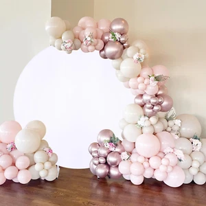 White round Backdrop 6.5X6.5Ft Polyester White Circle Backdrop Cover for Wedding - Picture 1 of 9