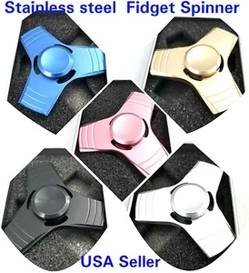 Fidget Spinner Toy Tri Hand Stainless Steel Alloy EDC Hand Spinner High Speed  - Picture 1 of 7