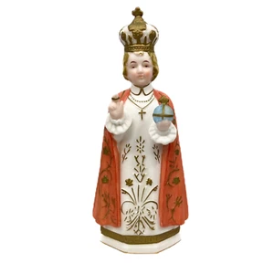 The Infant Jesus of Prague, Vintage, Bisque Figurine with gold painted accents - Picture 1 of 6