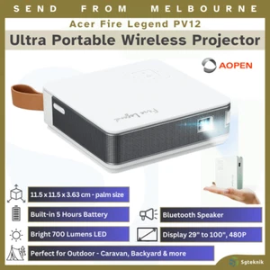 Ultra Portable Wireless Projector ACER AOPEN Fire Legend PV12 Bluetooth Speaker - Picture 1 of 10