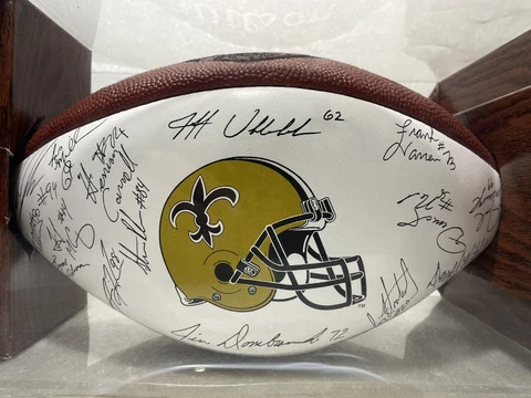 Wilson NFL (Paul Tagliabue Commissioner) Saint Football Team Stamped Autographs Cover
