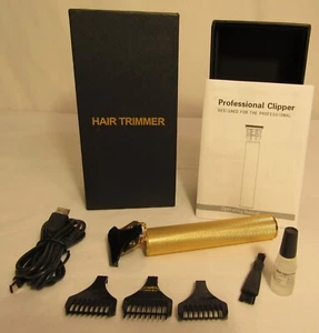 Recortador de cabello inalámbrico totalmente metálico afeitado de barba dorada totalmente metálica - Imagen 1 de 6