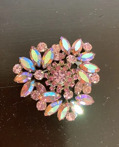 Gorgeous Juliana Pink AB Rhinestone Brooch  - Picture 1 of 5