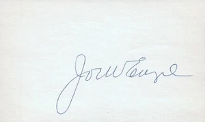 Joe Engel 1912 Washington (Dec. 1969) Signed 3x5 Index Card with JSA COA - Imagen 1 de 2