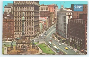 Postkarte öffentlicher Platz mit Blick nach Osten Cleveland Ohio The May Co. Store - Bild 1 von 2