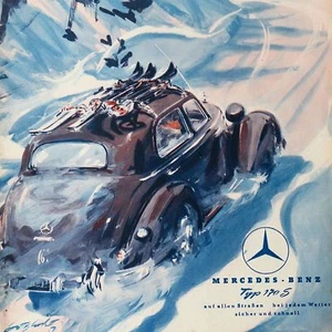 Vintage alemán Mercedes Benz Type 170s Póster - Imagen 1 de 1