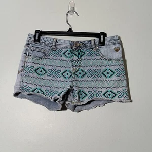 Justice Jean Shorts Premium Aztec Pattern Sz 14 1/2 Girls - Picture 1 of 6