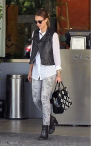 Pre-owned Current Elliott Women's Skinny Grey Floral Print Jeans Size 28 - Picture 1 of 5