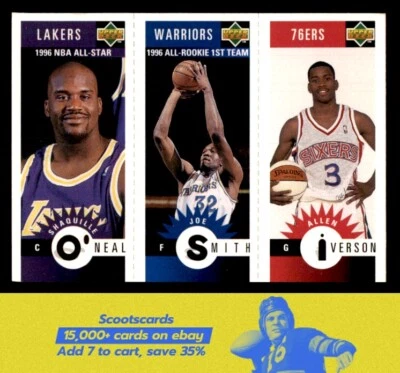 Mini paneles Collector's Choice O'Neal/Smith/Iverson 1996-97 #M132/M117/M152 Foto 1 de 2