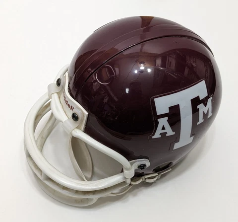 Vintage Texas A&M Aggies Riddell Maroon Mini Helmet Older style face mask Cover