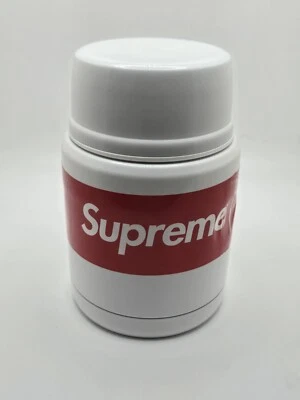 Supreme Thermos Acero Inoxidable King Food Tarro y Cuchara Blanco FW18 Caja Logo Acero NUEVO Foto 1 de 4