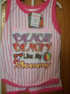 WCK 18 Meses My Goal is to Beach Beauty Like My Mommy sin mangas 2 piezas verano - Imagen 1 de 4