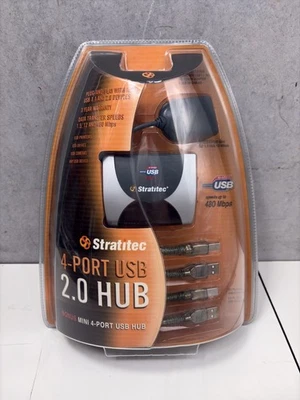 Stratitec 4-Port USB 2.0 Hub with Bonus Mini Hub – New Sealed – Vintage 2002 - Image 1 of 3