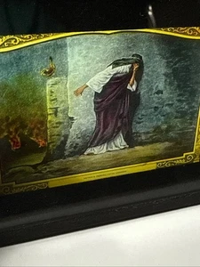 Antique 1920 Stereopticon Slide #1926 Rooster Crows Peter Weeps Magic Lantern - Picture 1 of 5