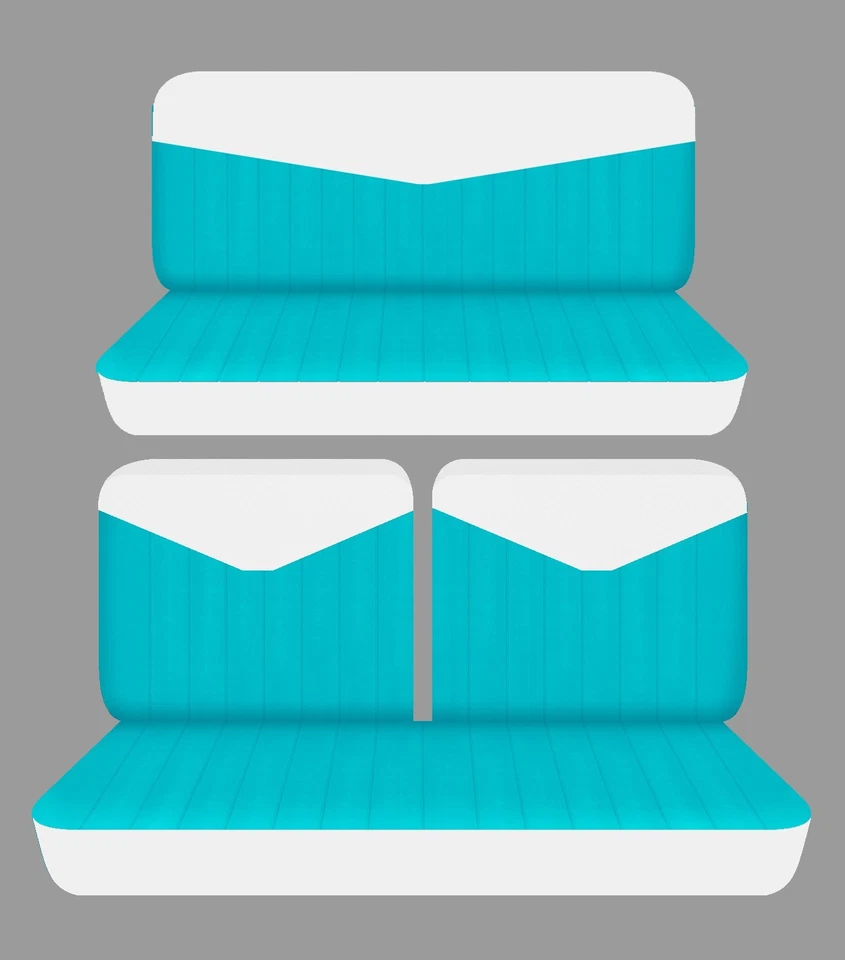 Se adapta a Ford Fairlane 1955 a 1967 2 puertas delanteras 50-50 cubiertas de asiento de banco superior y trasero Foto 1 de 4