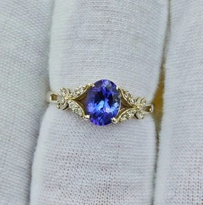 Tanzanite Gemstone 925 Sterling Silver Jewelry Handmade Ring For Gift - Picture 1 of 9