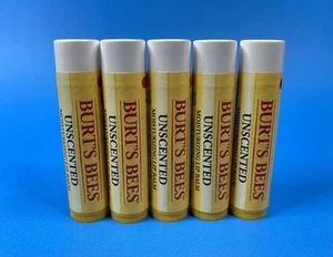 LOTE DE CINCO (5) bálsamo labial hidratante sin perfume de cera de abejas Burt's Bees NUEVO SELLADO - Imagen 1 de 1