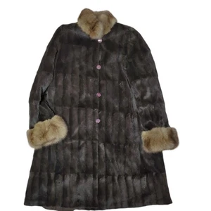VIOLETA Women's Fur Coat ROSSIAN SABLE Brown One Size US L  Silk 100% Pre-owned - Picture 1 of 13