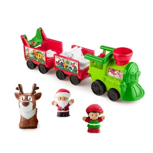 Fisher-Price Little People Treno di Natale Musicale Giocattolo per Bambini Babbo Natale Elfo Reindee - Foto 1 di 6