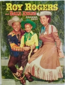 Libro da colorare vintage Roy Rogers Dale Evans 1952 - Foto 1 di 22