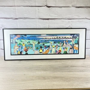Jean Nerfin The Sandpiper Santa Barbara Golf Theme Painting Pop Art - Picture 1 of 15