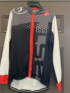 Castelli Cycling Jersey Women XXL Long Sleeve Full Zip Scorpion Black White Red - Picture 1 of 10