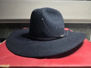 STETSON Beaver Long Oval Black Felt Hat | Classic Western Style - Picture 1 of 11