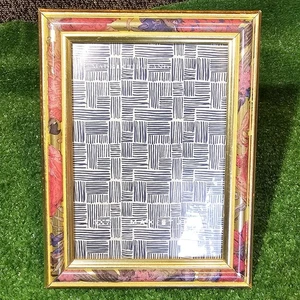 NEW 5"x7" Max Studio Home Gold & Flower Enamel Picture Frame Tabletop - Picture 1 of 7