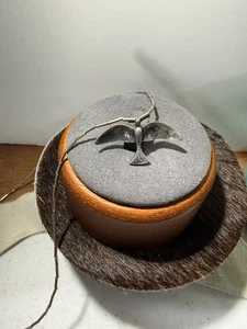 925, Sterling Silber Flüssigsilber, Vintage Südwesten, Fetisch Vogel Halsreif 16" - Bild 1 von 7