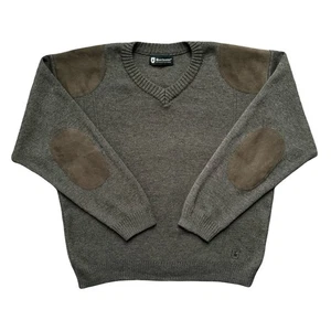 Deerhunter Wollmischung Pullover Grün Herren XL Ellenbogen Schulter Patch Jagd Land - Bild 1 von 9