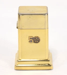 VTG ZIPPO Brass Barcroft Table Lighter, AM Hundred Club 1964 Golden Jubilee EXC! - Picture 1 of 14