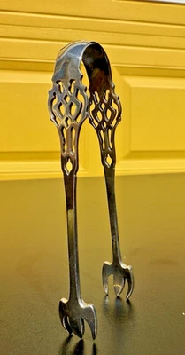 Антикварные щипцы для сахара из стерлингового серебра ~ 17 граммов металлолом серебро или использование - Изображение 1 из 4