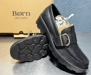 Born Contessa Größe 10M Damenschuhe schwarz Leder sportlich Halbschuhe mit Stollensohle - Bild 1 von 9