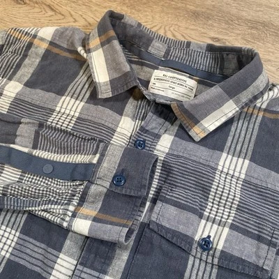 Rei Men's Shirt Large Long Sleeve Hemp Cotton Button Snap Classic Plaid - Image 1 of 4