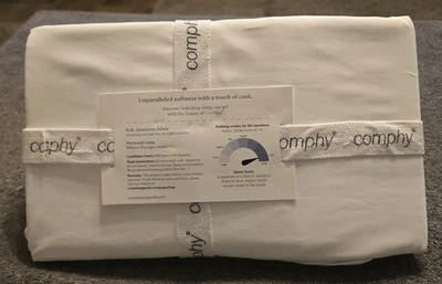 Comphy by Coop CoolSpa King Pillow Cases - Pair  New White - Image 1 of 4