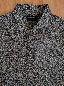 Riscatto Expressionist Art Dress Shirt Italy Mens XL Italian Multicolor Abstract - Picture 1 of 9