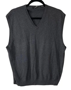 Chaleco Suéter JoS A Bank Para Hombre Gris Talla L Grande Cuello en V Algodón - Imagen 1 de 5