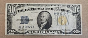 1934A $10 Silver Certificate Note North Africa  - Picture 1 of 3