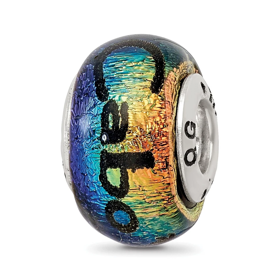 Reflection Beads Qrs3124 Sterling Silver Cabo Dichroic Glass Bead - White