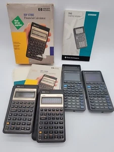 Calculators Lot of 4 For Parts/Repair ONLY TI-82 (2) & HP 17 BII (2) - Picture 1 of 6