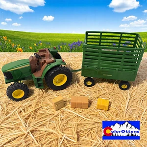 ERTL John Deere Tractor & Hay Trailer & Bales 1:16 Scale Diecast & Plastic WY00 - Picture 1 of 24