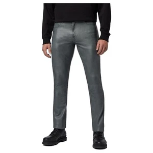 Herren Echt Grau Lederjeans 5 Taschen Jeans Leder Motorrad Lederjeans - Bild 1 von 4
