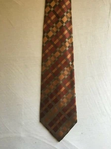 NEW, NEVER WORN Van Heusen Orange Plaid Silk Tie - Picture 1 of 4