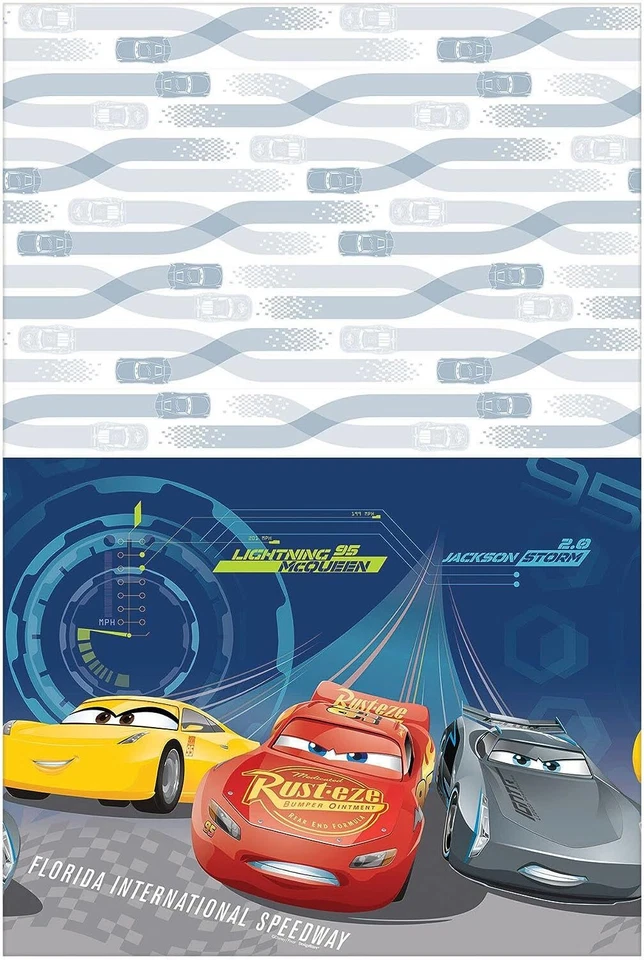 Disney Cars 3 Movie 1x Plastic Table Cover Birthday Party Supplies Decoration