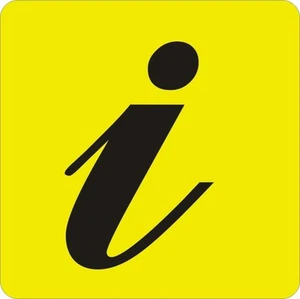 TARGHETTA ADESIVA "INFORMAZIONI" SEGNALETICA DI SERVIZIO,INFO SICUREZZA, STICKER - Picture 1 of 1
