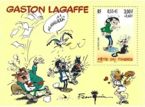 France - "GASTON LAGAFFE ~ FRANQUIN ~ COMICS" Stamp Souvenir Sheet 2000 - Picture 1 of 1