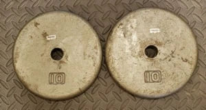 Pair of 10 Lb Ivanko Weight Plates - Standard Size Barbell - home gym Pancake - Picture 1 of 2