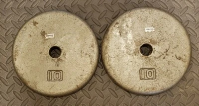 Pair of 10 Lb Ivanko Weight Plates - Standard Size Barbell - home gym Pancake - Image 1 of 2